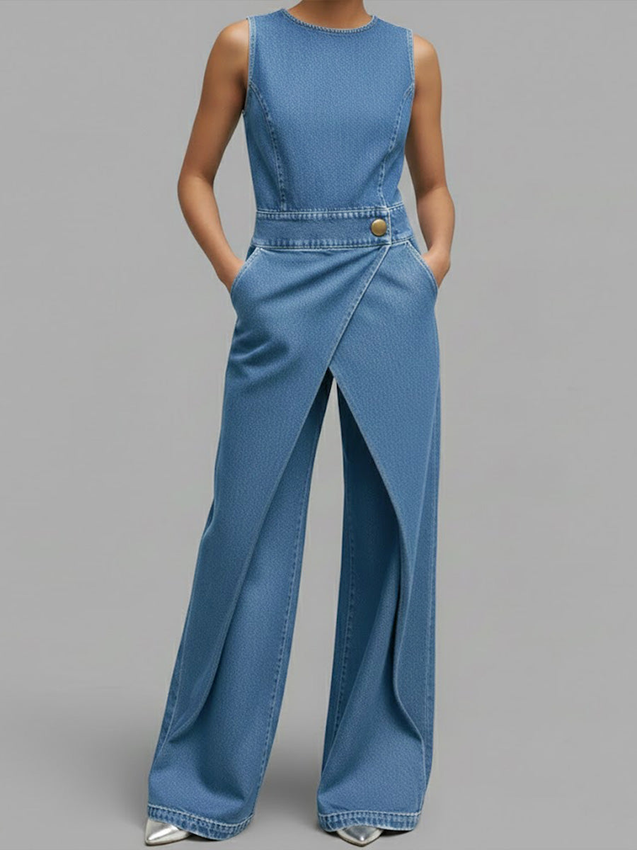 Louise™ | Spijkerjumpsuit zonder mouwen
