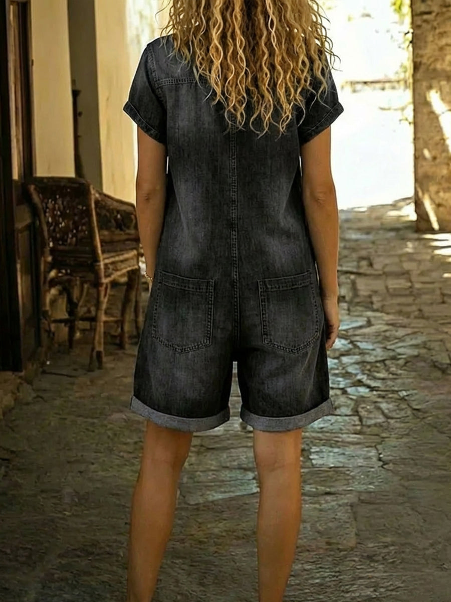Zahra™ | Korte overall van denim