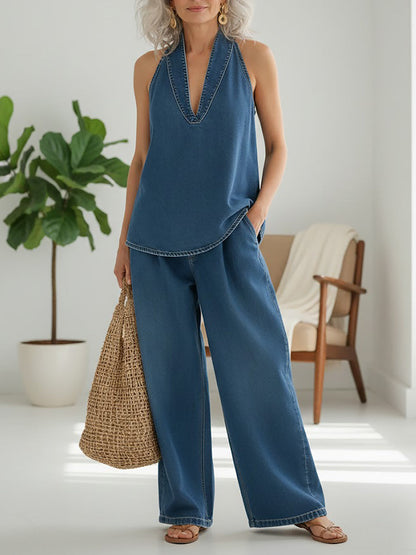 Ivy™ | Vintage denim tweedelige set