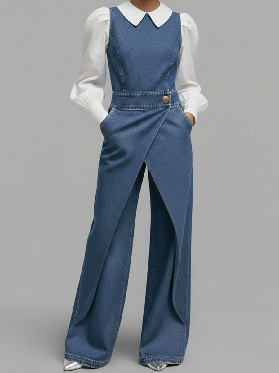 Louise™ | Spijkerjumpsuit zonder mouwen