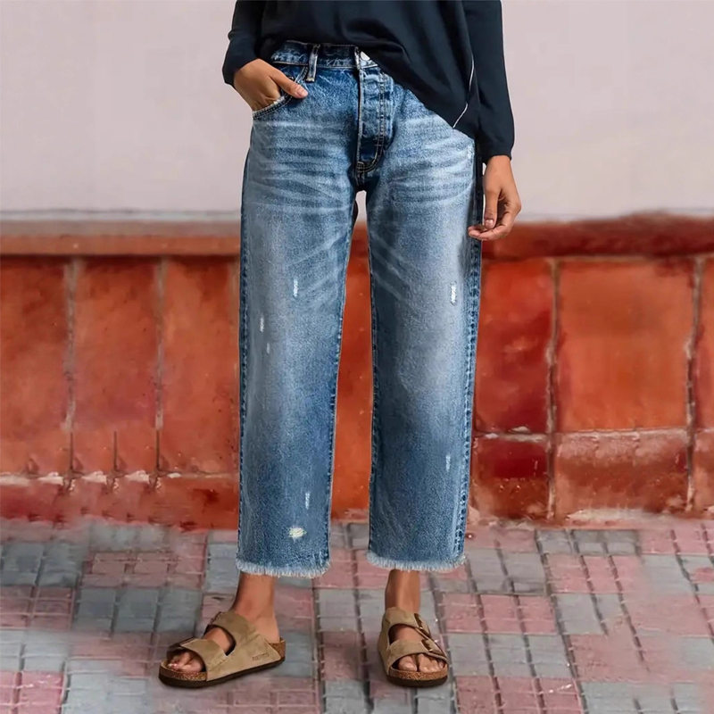 Amirah™ | korte rechte jeans retro