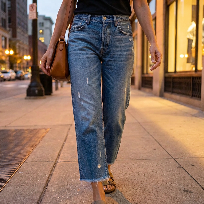 Amirah™ | korte rechte jeans retro