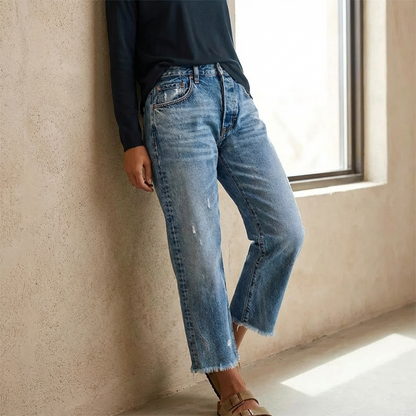 Amirah™ | korte rechte jeans retro