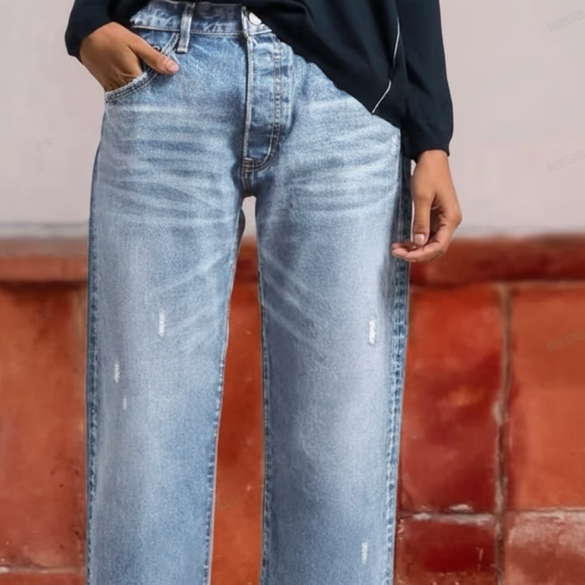 Amirah™ | korte rechte jeans retro