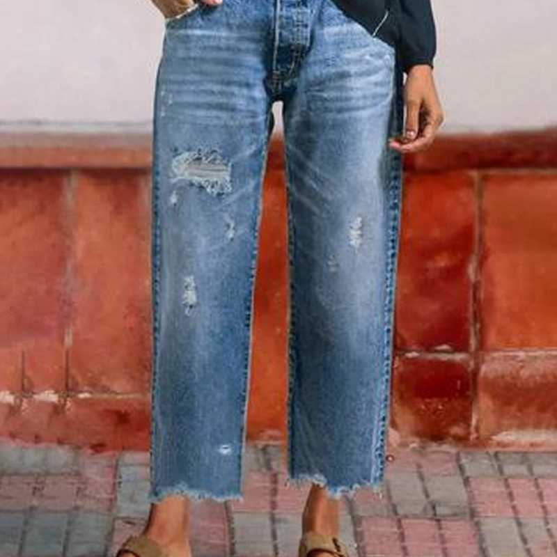 Amirah™ | korte rechte jeans retro