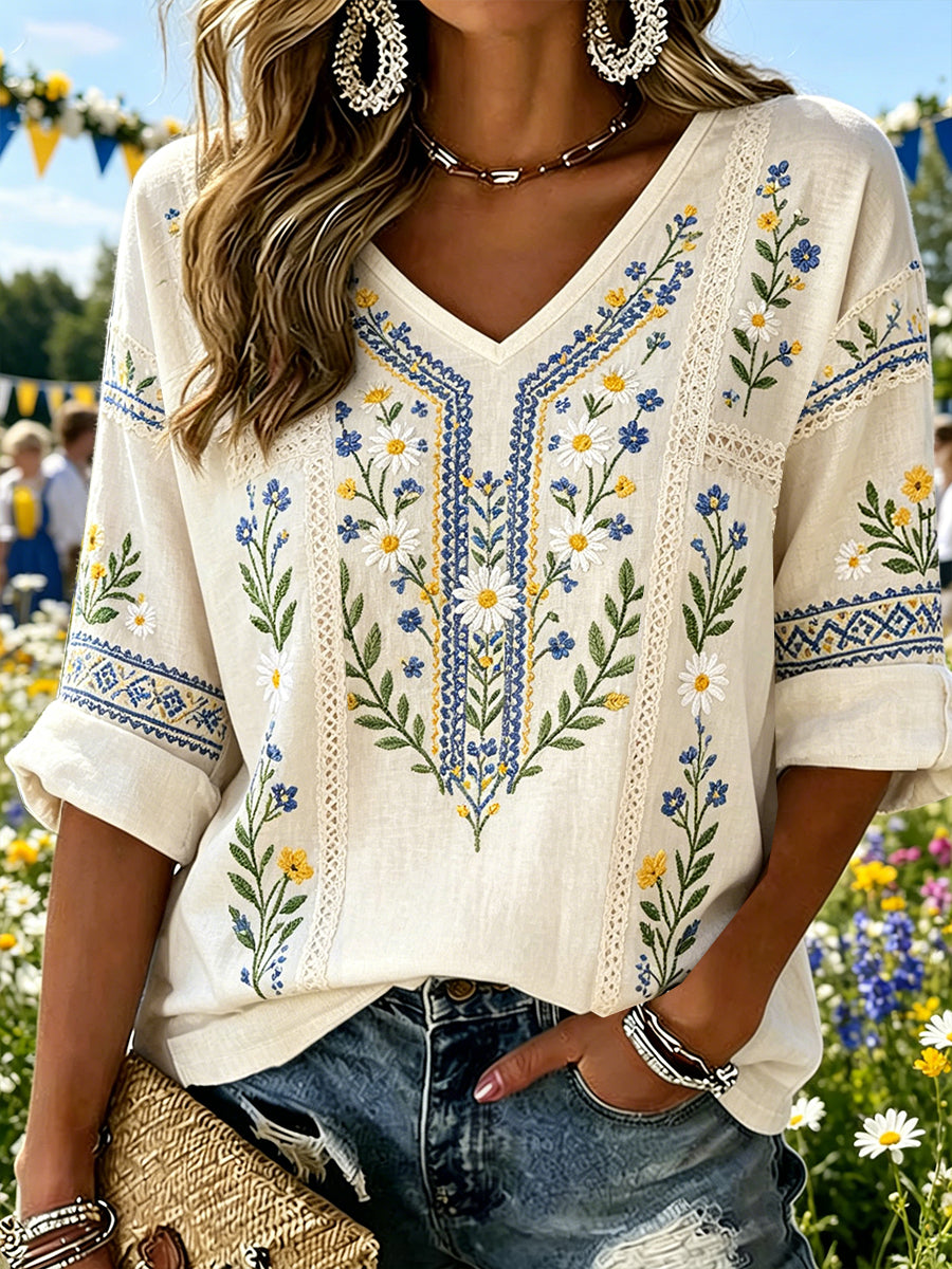 Klea™ | Geborduurde top