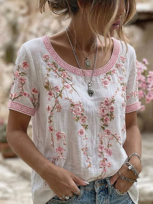 Sakura™ | T-shirt met bloemenprint